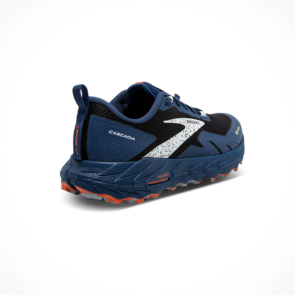  Brooks Men's Cascadia 17 Trail Running Shoe -  Blue/Navy/Firecracker - 7 Medium